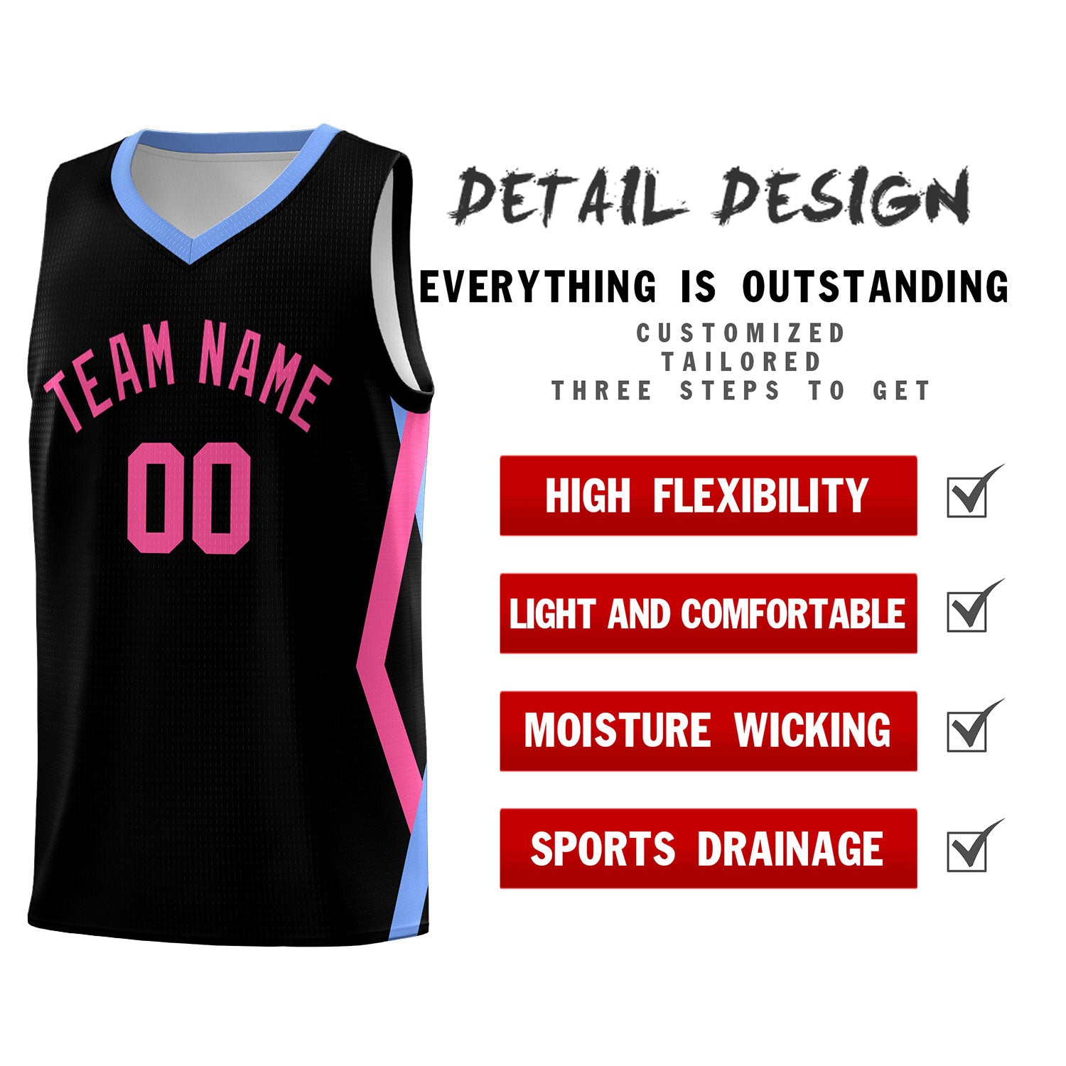 Custom Black Side Rhombus Graffiti Pattern Sets Basketball Jersey