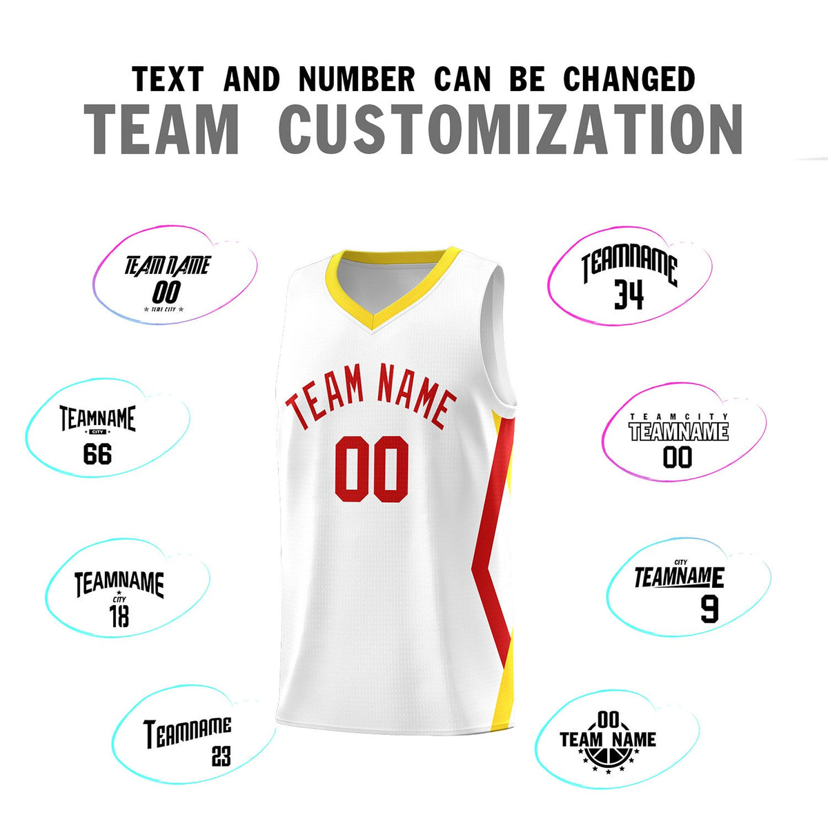 Custom White Side Rhombus Graffiti Pattern Sets Basketball Jersey
