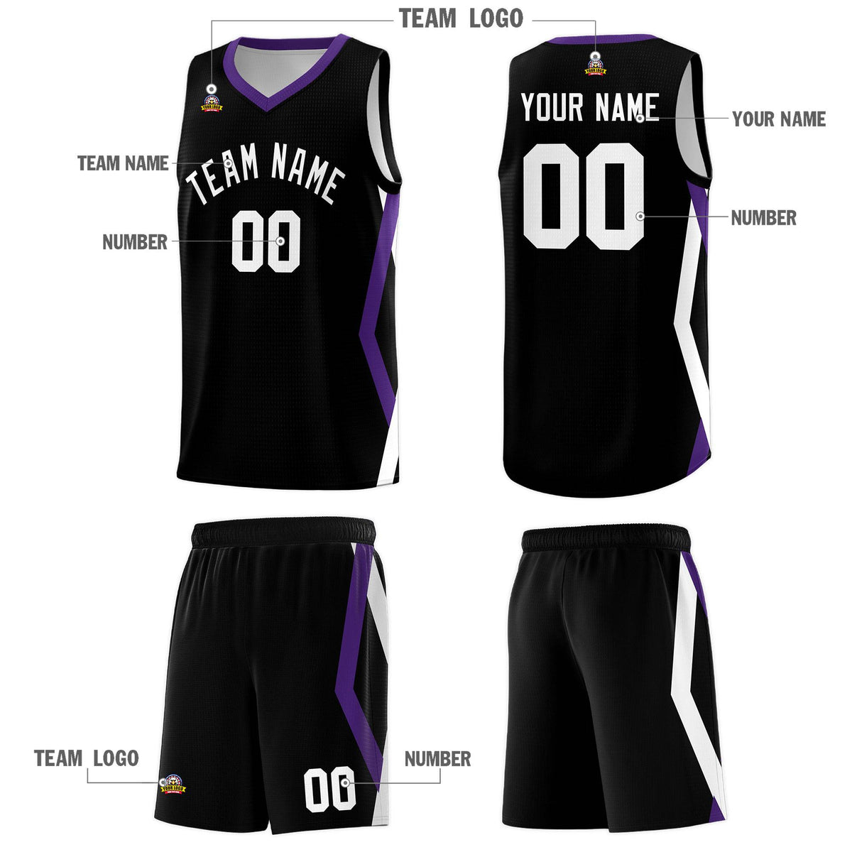 Custom Black Side Rhombus Graffiti Pattern Sets Basketball Jersey