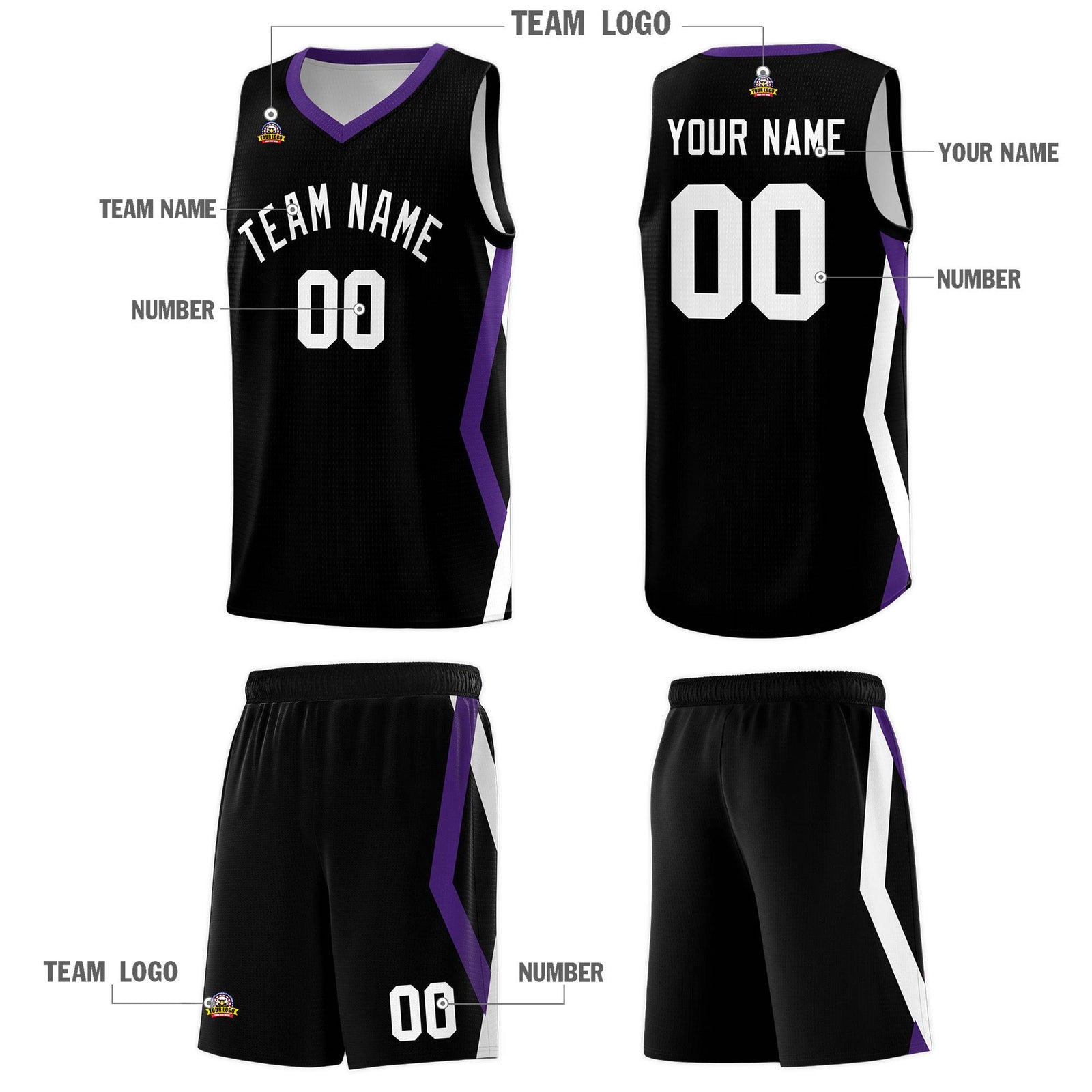 Custom Black Side Rhombus Graffiti Pattern Sets Basketball Jersey