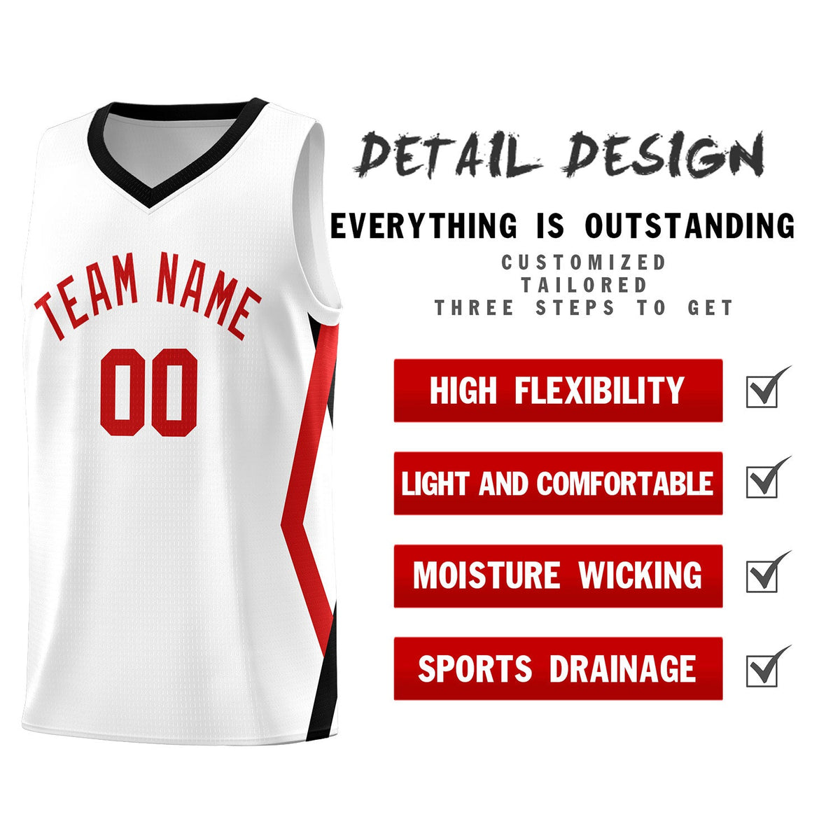 Custom White Side Rhombus Graffiti Pattern Sets Basketball Jersey