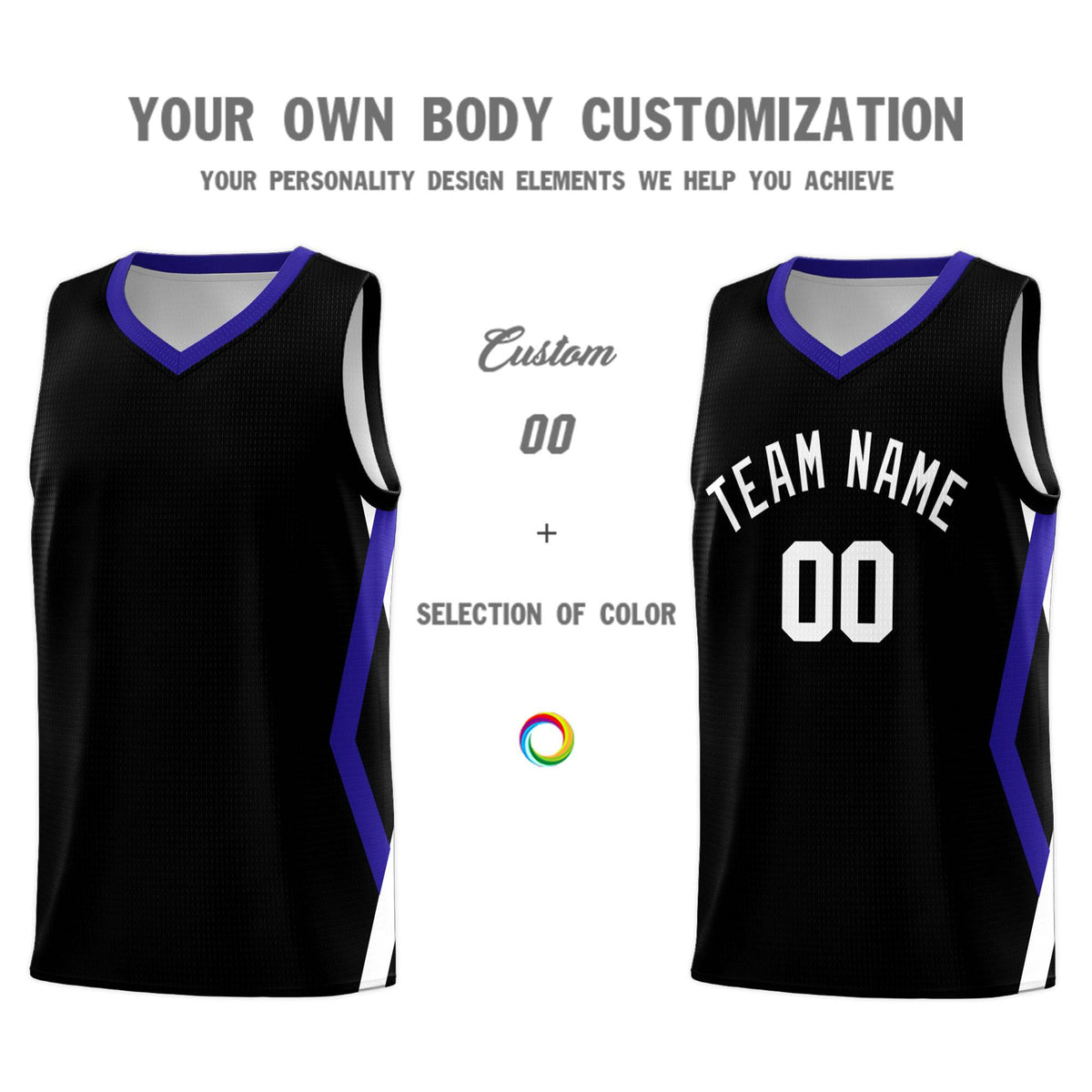 Custom Black Side Rhombus Graffiti Pattern Sets Basketball Jersey