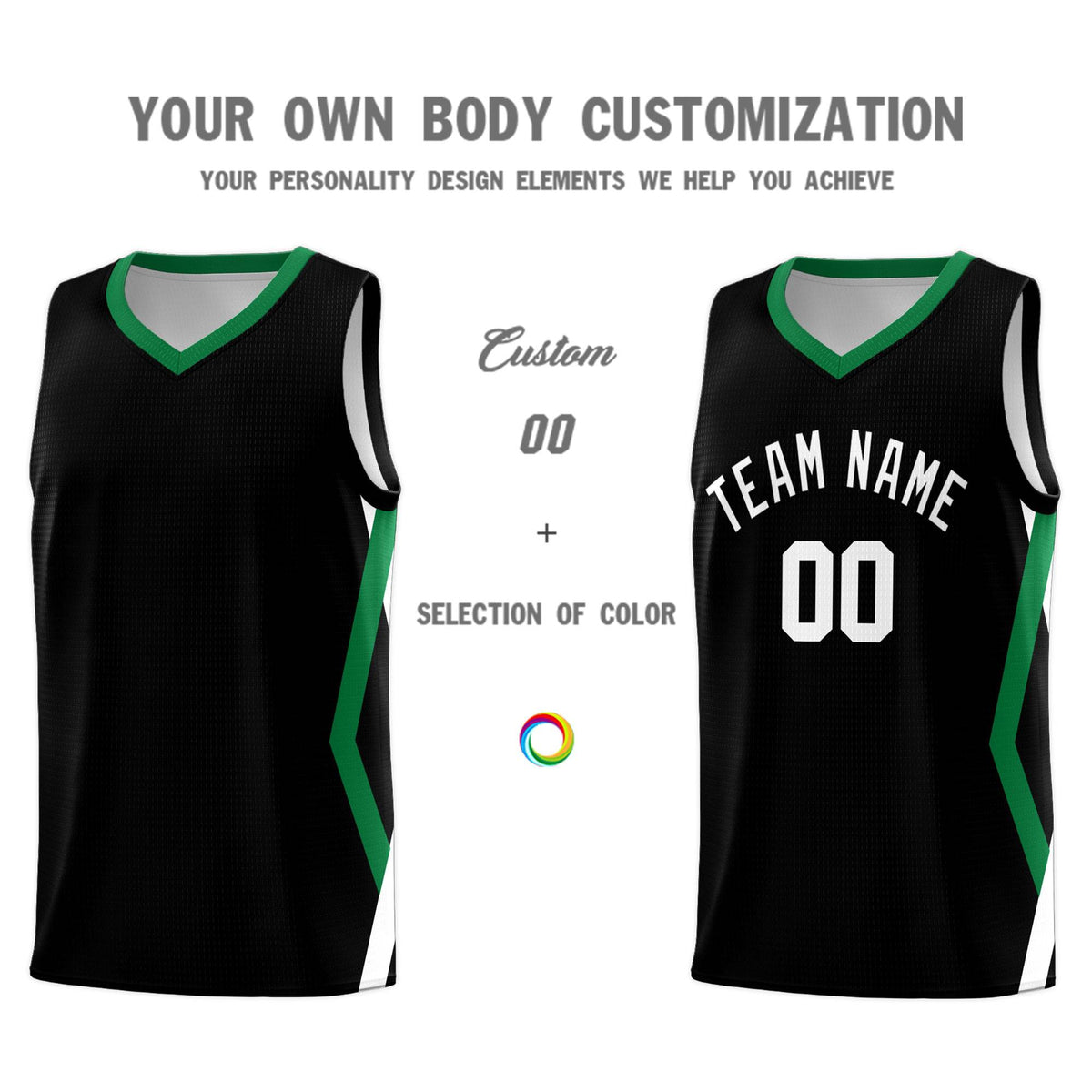 Custom Black Side Rhombus Graffiti Pattern Sets Basketball Jersey