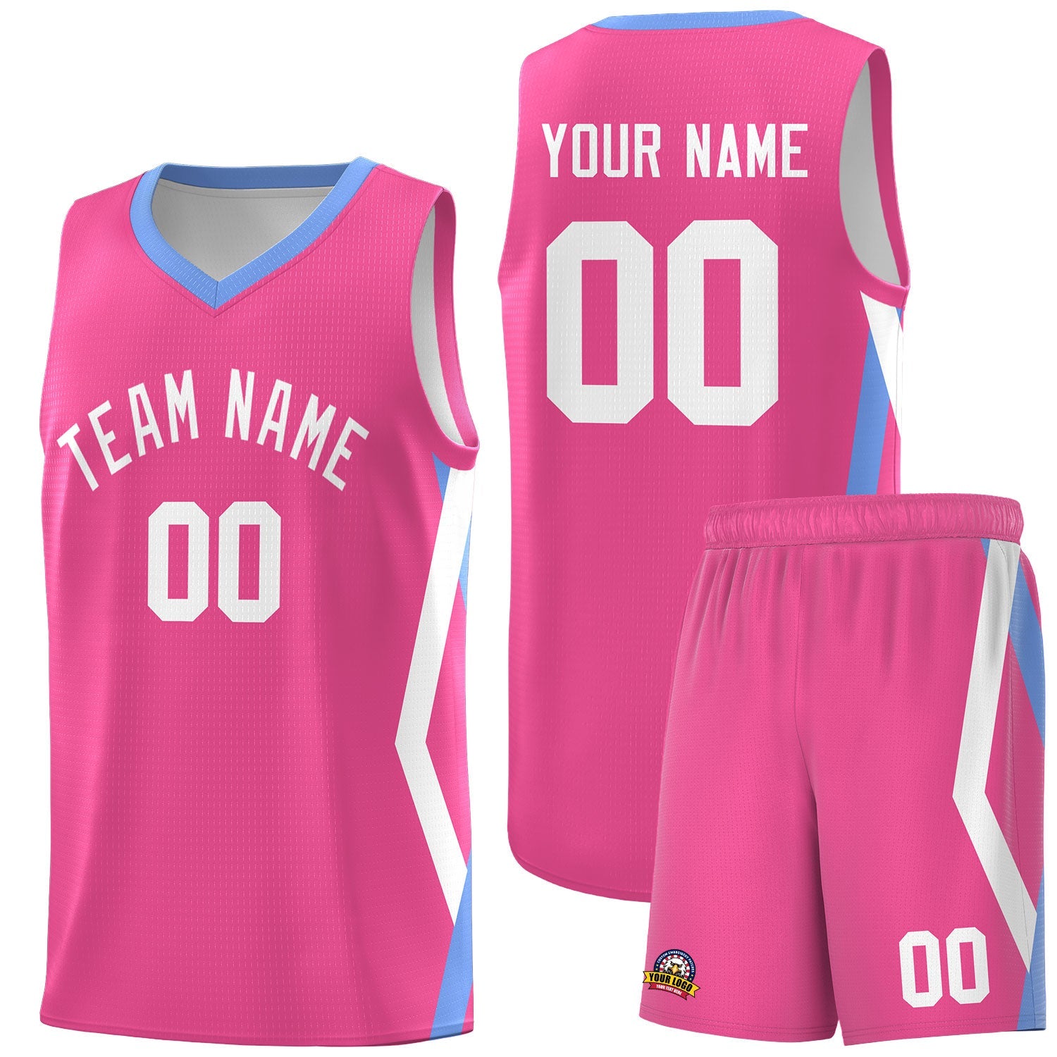 Custom Pink Side Rhombus Graffiti Pattern Sets Basketball Jersey