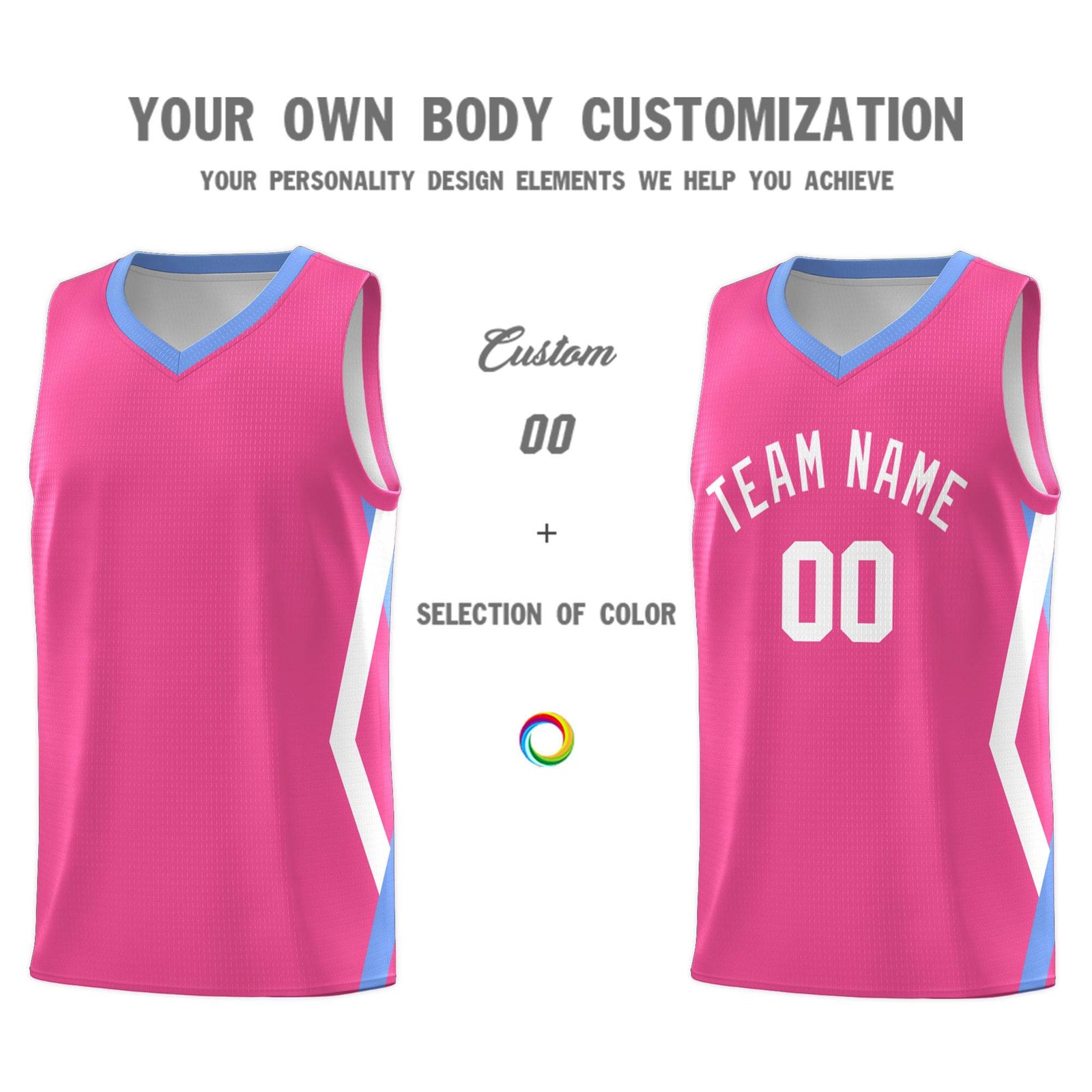 Custom Pink Side Rhombus Graffiti Pattern Sets Basketball Jersey