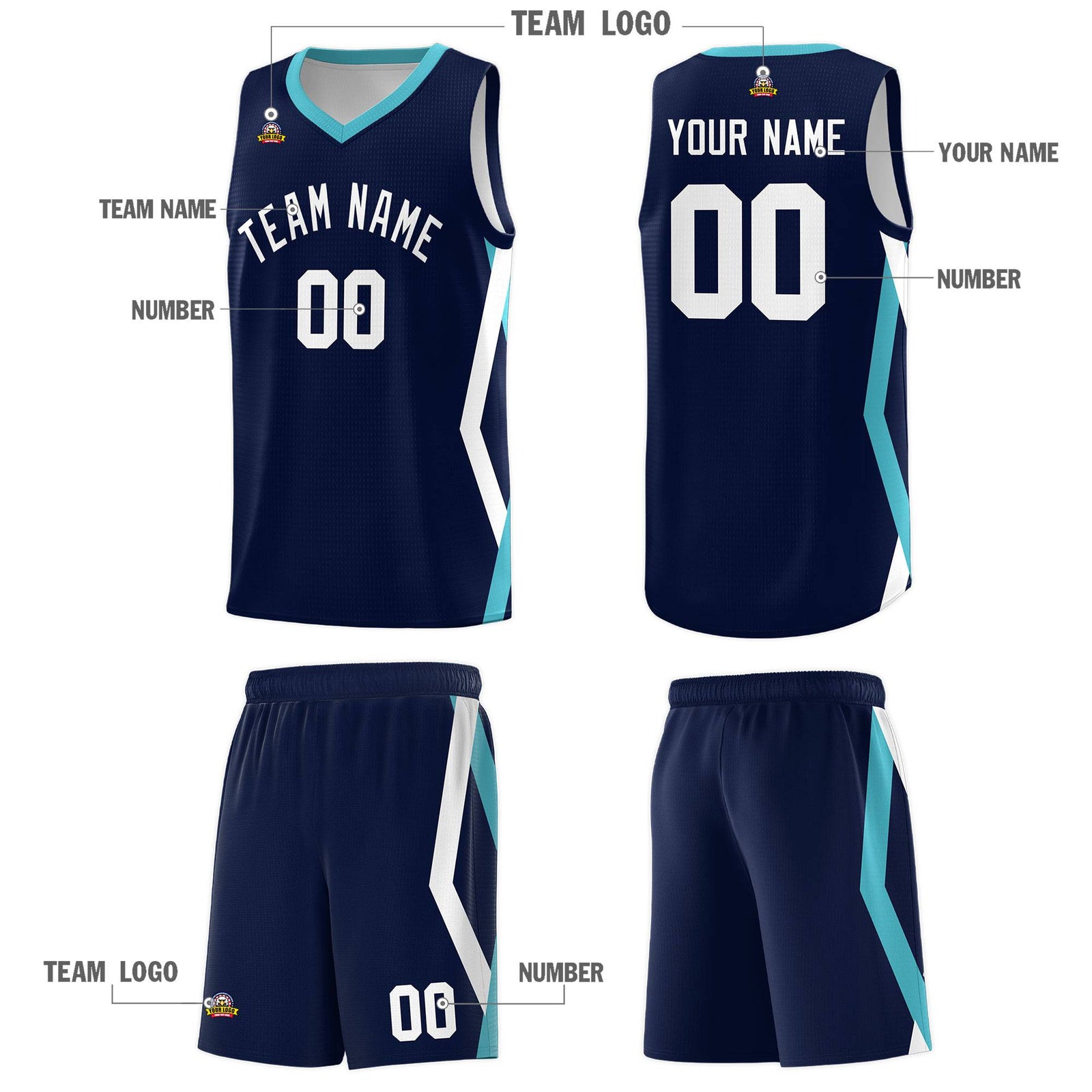 Custom Navy Side Rhombus Graffiti Pattern Sets Basketball Jersey