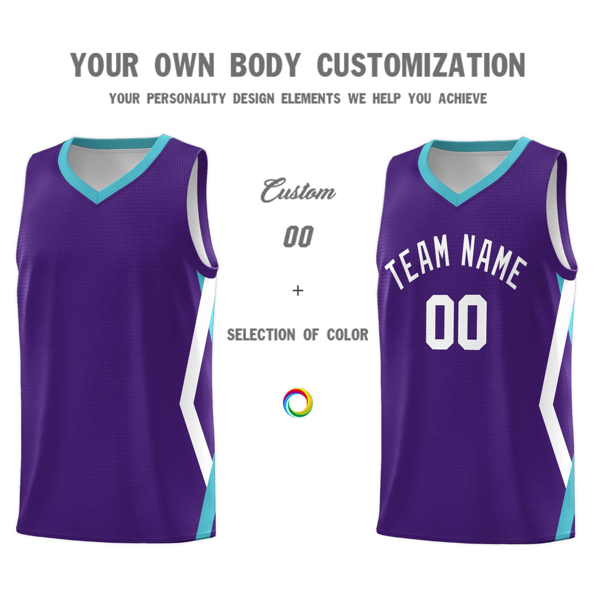 Custom Purple Side Rhombus Graffiti Pattern Sets Basketball Jersey
