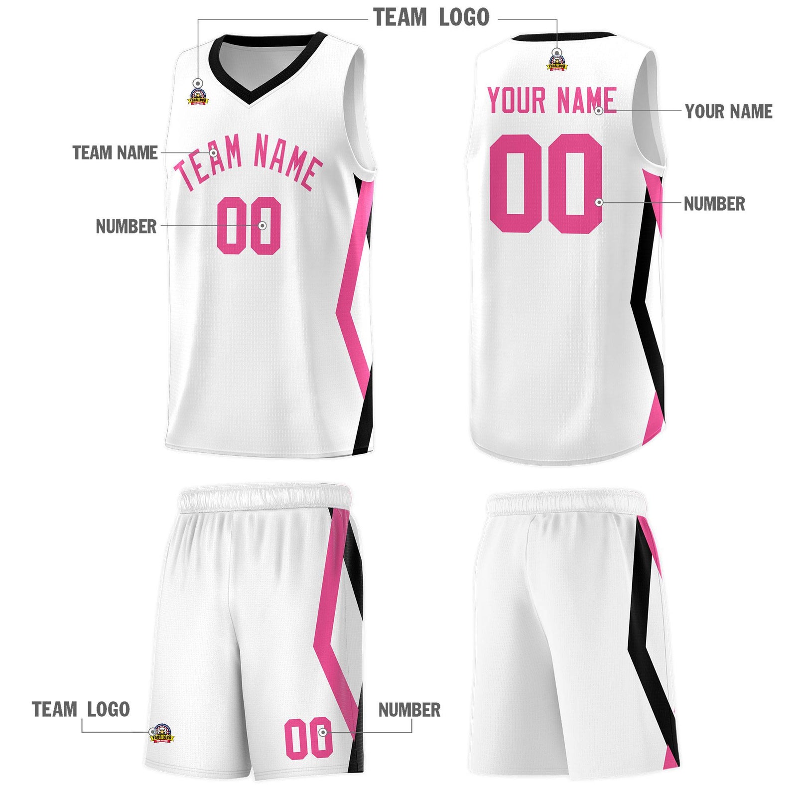 Custom White Side Rhombus Graffiti Pattern Sets Basketball Jersey