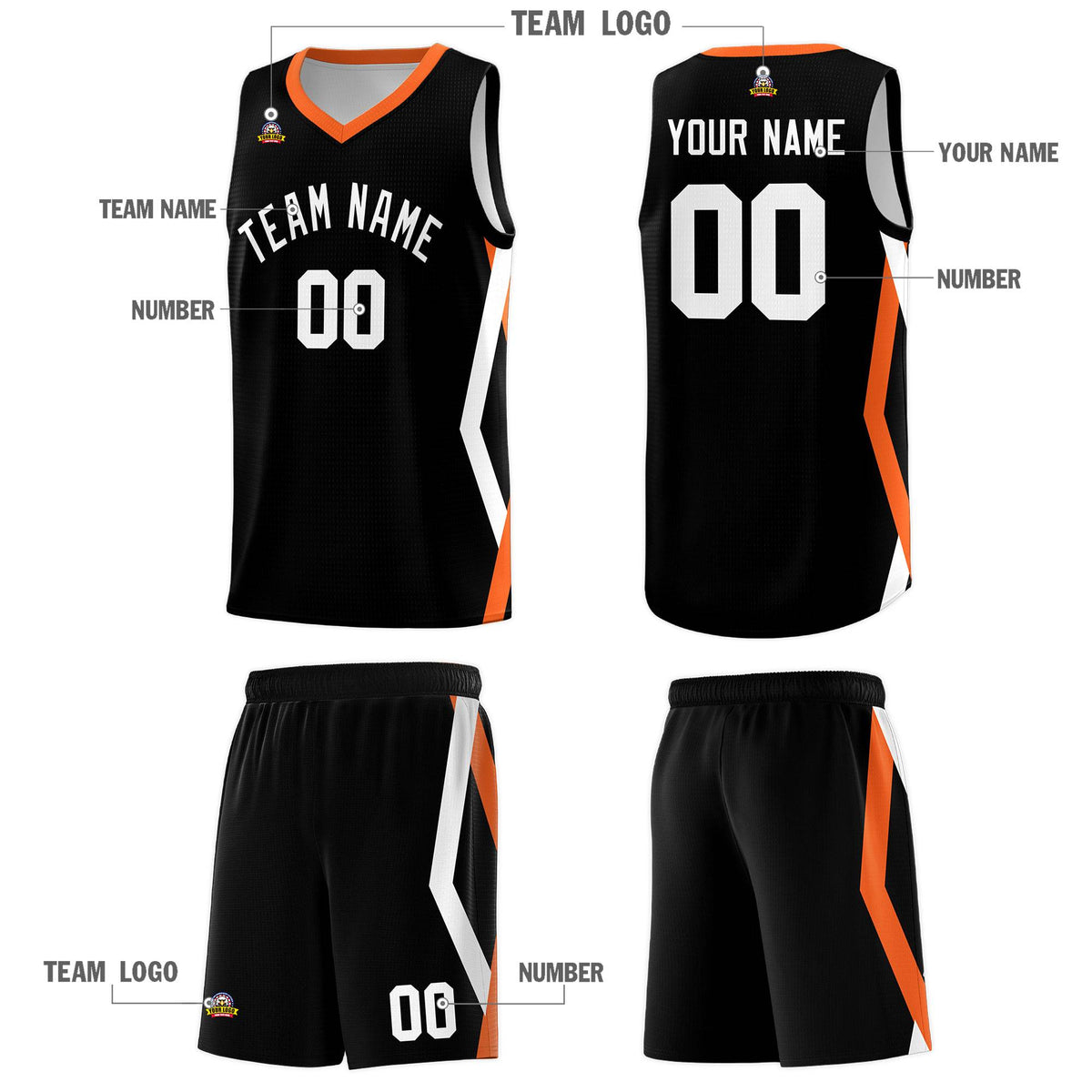 Custom Black Side Rhombus Graffiti Pattern Sets Basketball Jersey