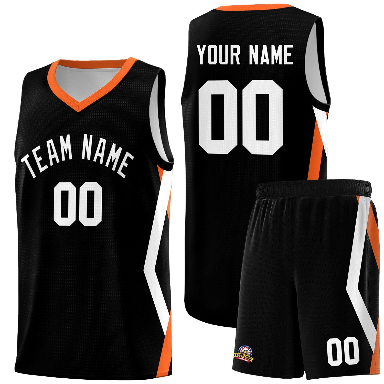 Custom Black Side Rhombus Graffiti Pattern Sets Basketball Jersey
