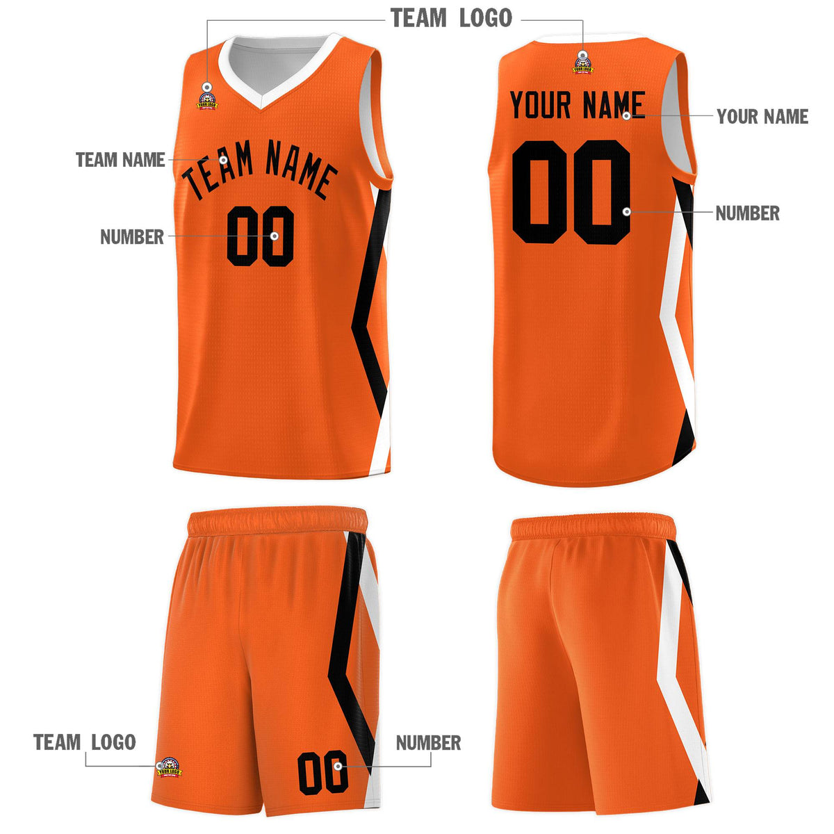 Custom Orange Side Rhombus Graffiti Pattern Sets Basketball Jersey