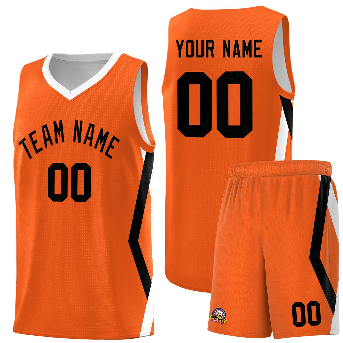 Custom Orange Side Rhombus Graffiti Pattern Sets Basketball Jersey