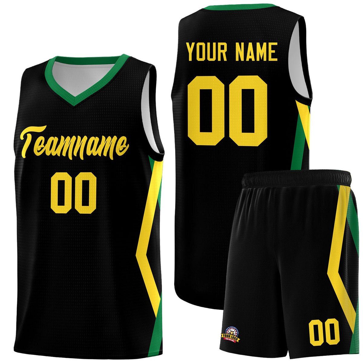 Custom Black Side Rhombus Graffiti Pattern Sets Basketball Jersey