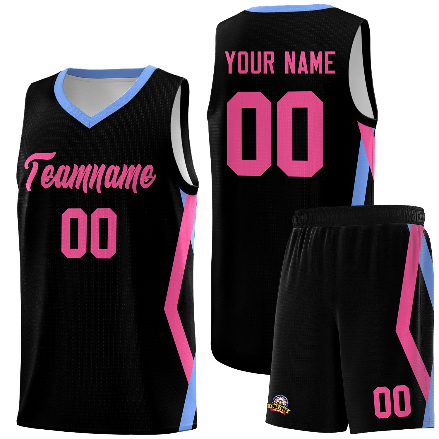 Custom Black Side Rhombus Graffiti Pattern Sets Basketball Jersey