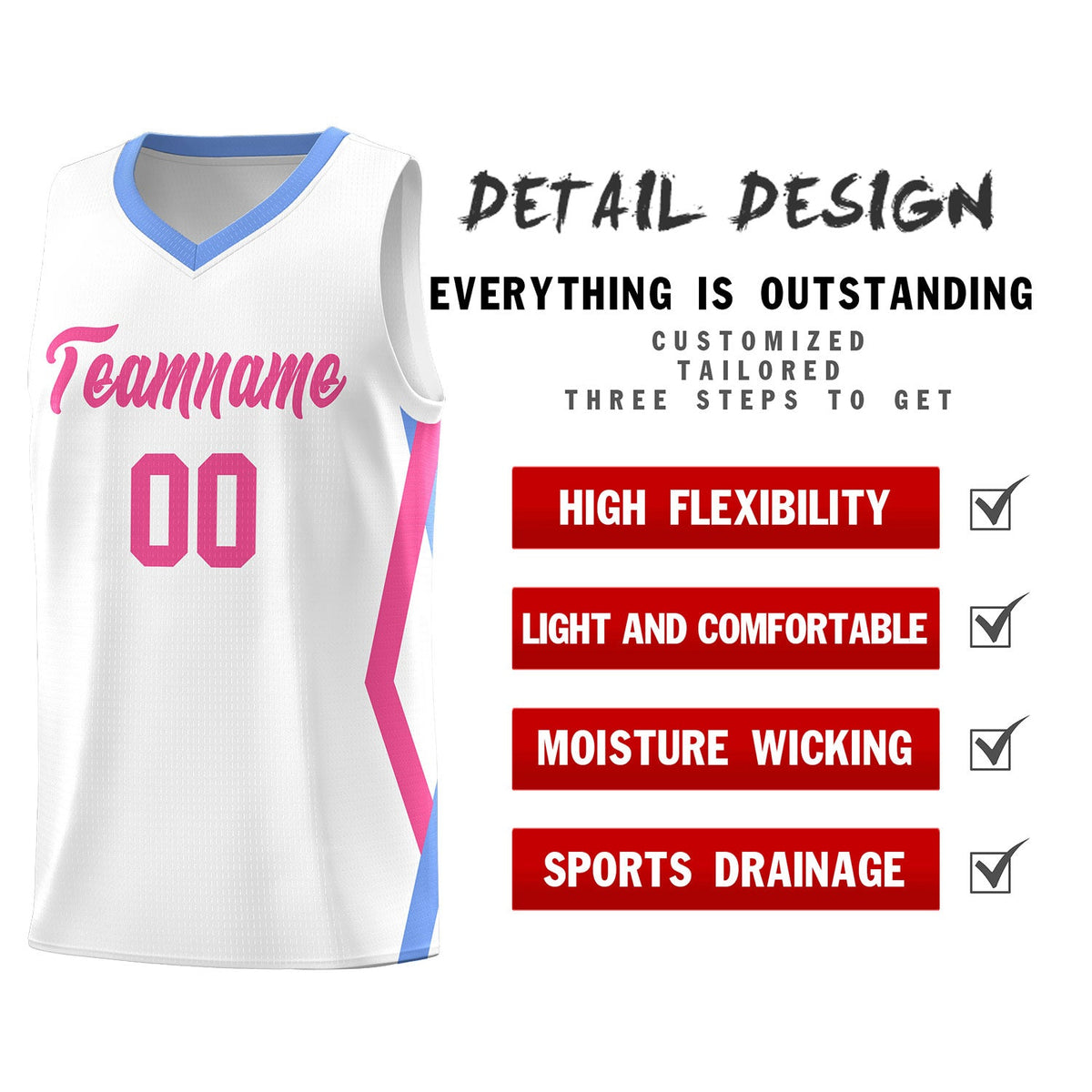 Custom White Side Rhombus Graffiti Pattern Sets Basketball Jersey