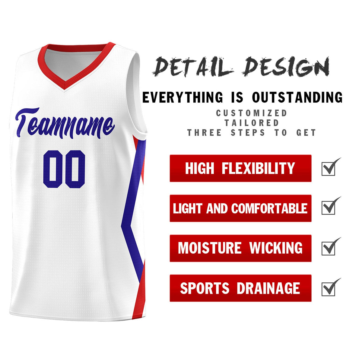 Custom White Side Rhombus Graffiti Pattern Sets Basketball Jersey