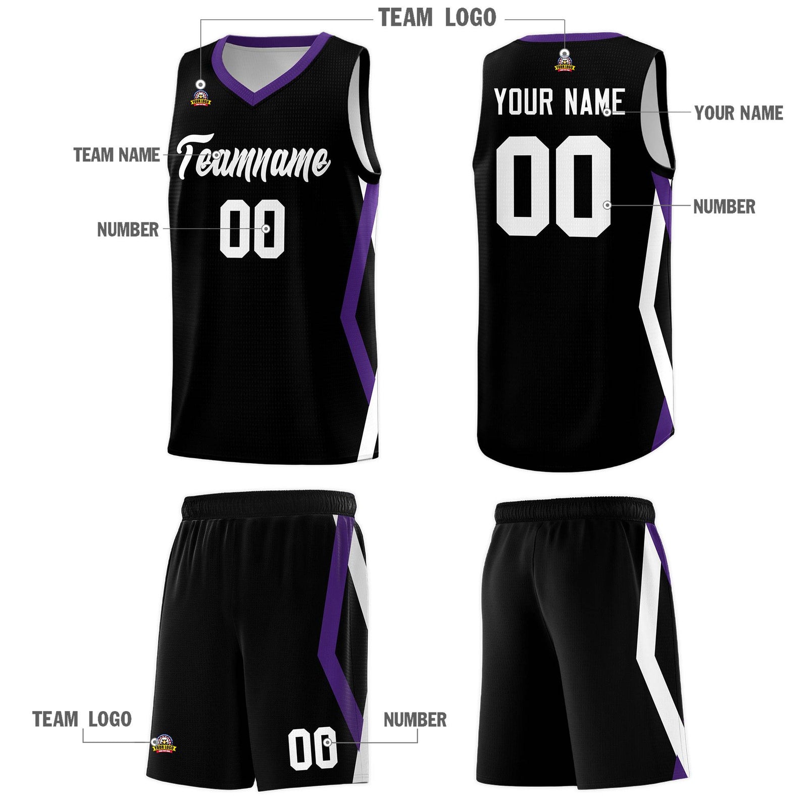 Custom Black Side Rhombus Graffiti Pattern Sets Basketball Jersey