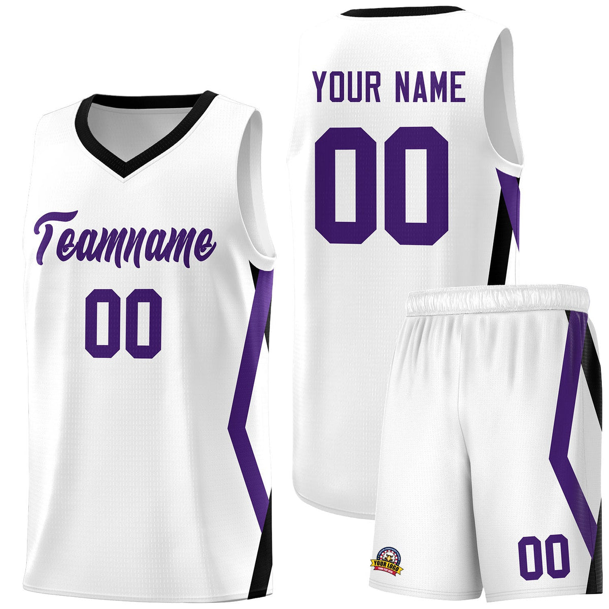 Custom White Side Rhombus Graffiti Pattern Sets Basketball Jersey