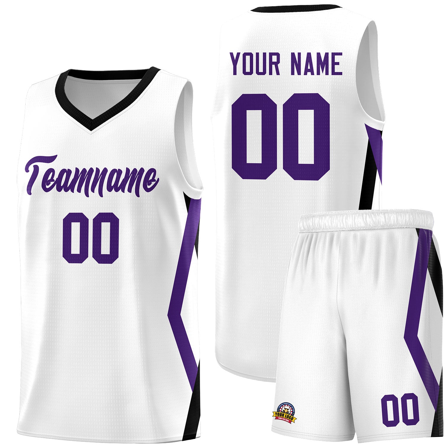 Custom White Side Rhombus Graffiti Pattern Sets Basketball Jersey