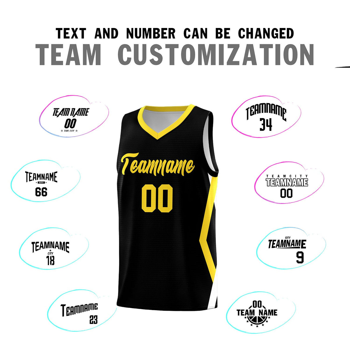 Custom Black Side Rhombus Graffiti Pattern Sets Basketball Jersey