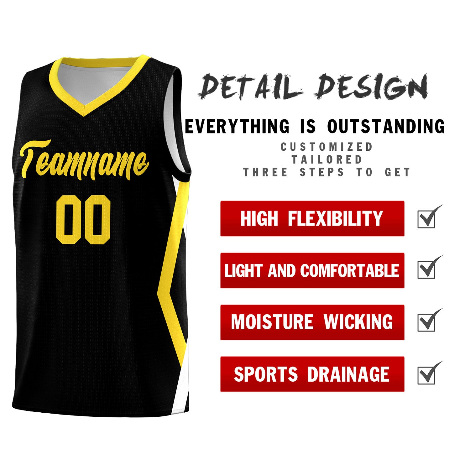 Custom Black Side Rhombus Graffiti Pattern Sets Basketball Jersey