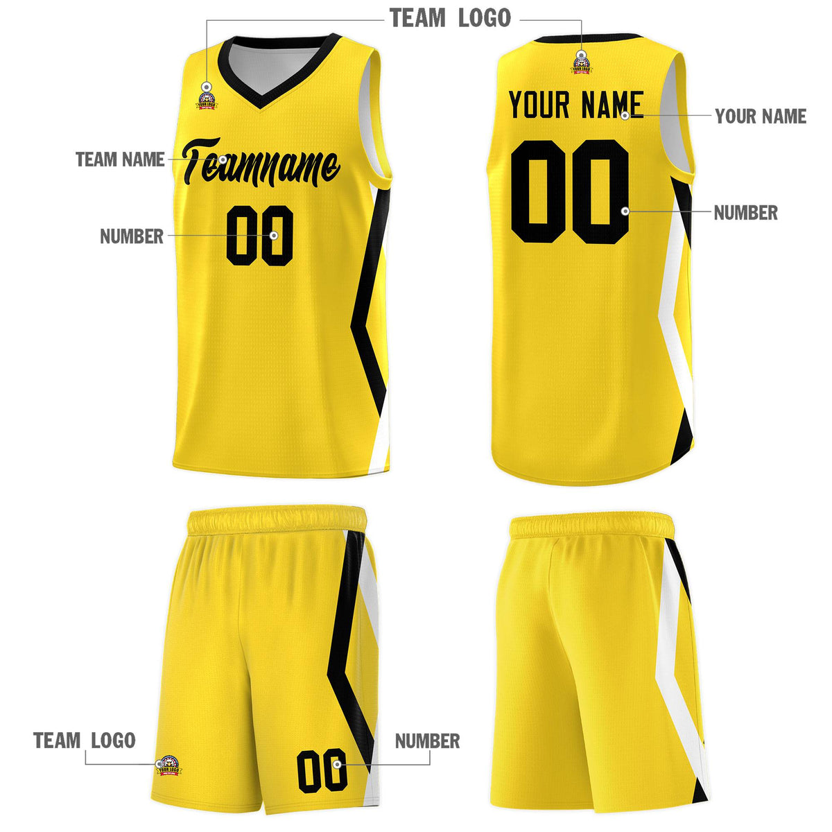 Custom Gold Side Rhombus Graffiti Pattern Sets Basketball Jersey