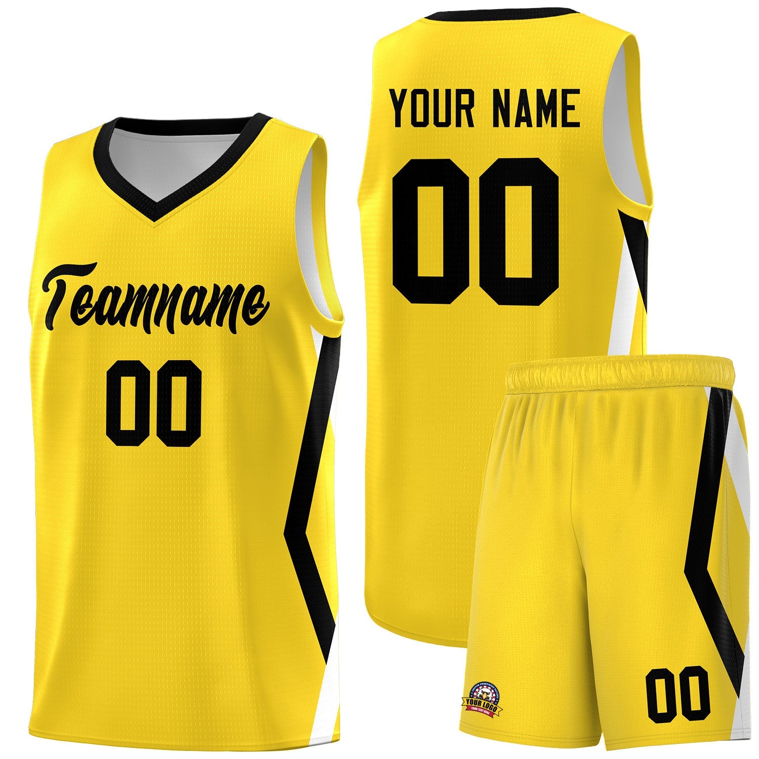 Custom Gold Side Rhombus Graffiti Pattern Sets Basketball Jersey