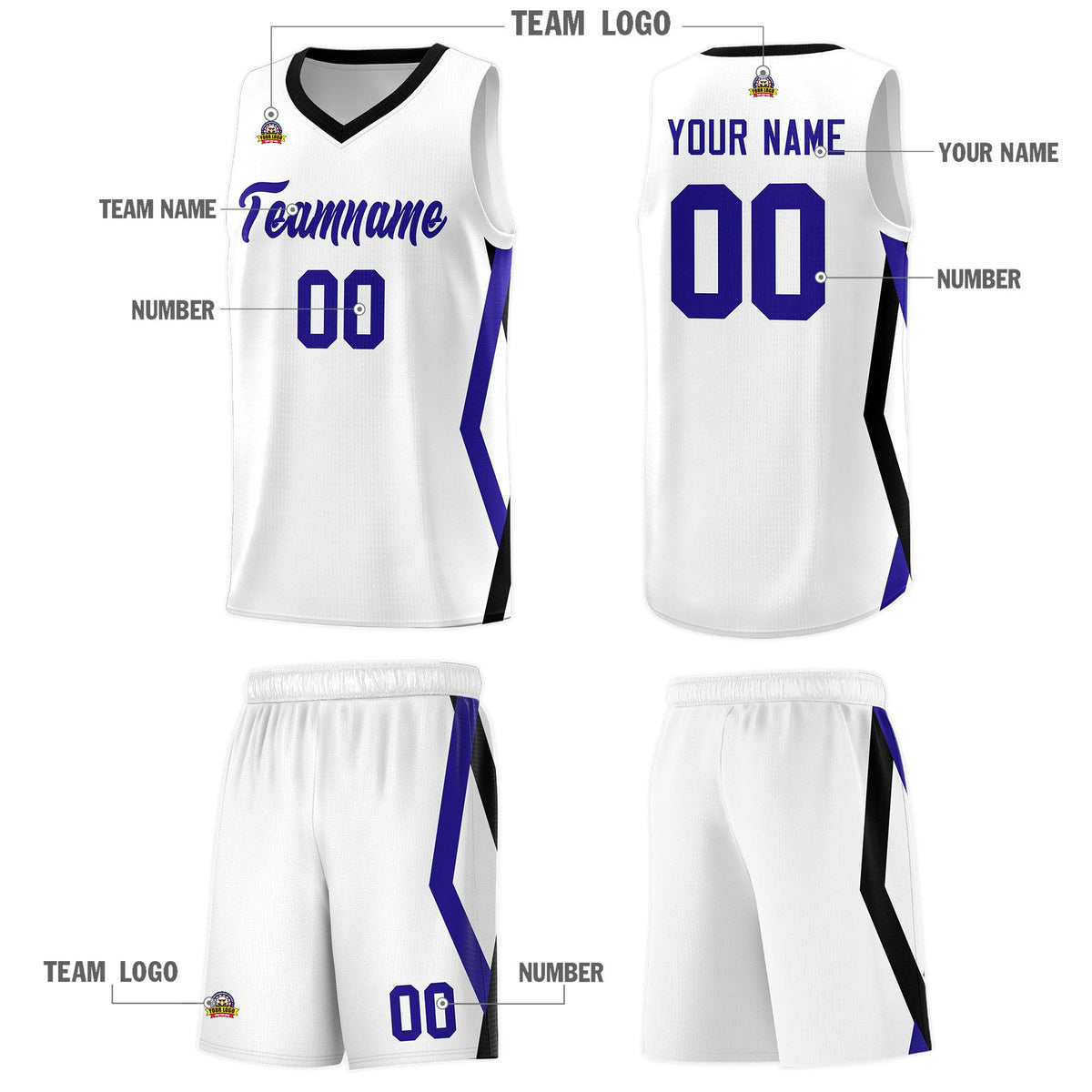 Custom White Side Rhombus Graffiti Pattern Sets Basketball Jersey
