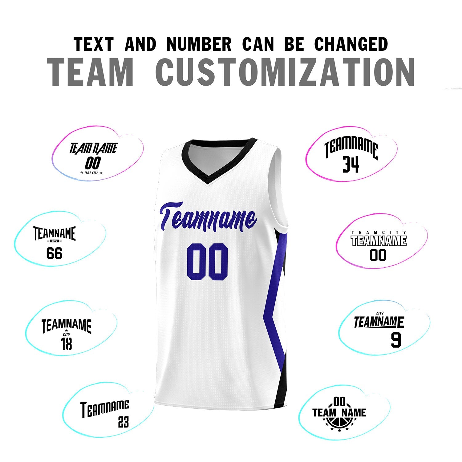 Custom White Side Rhombus Graffiti Pattern Sets Basketball Jersey