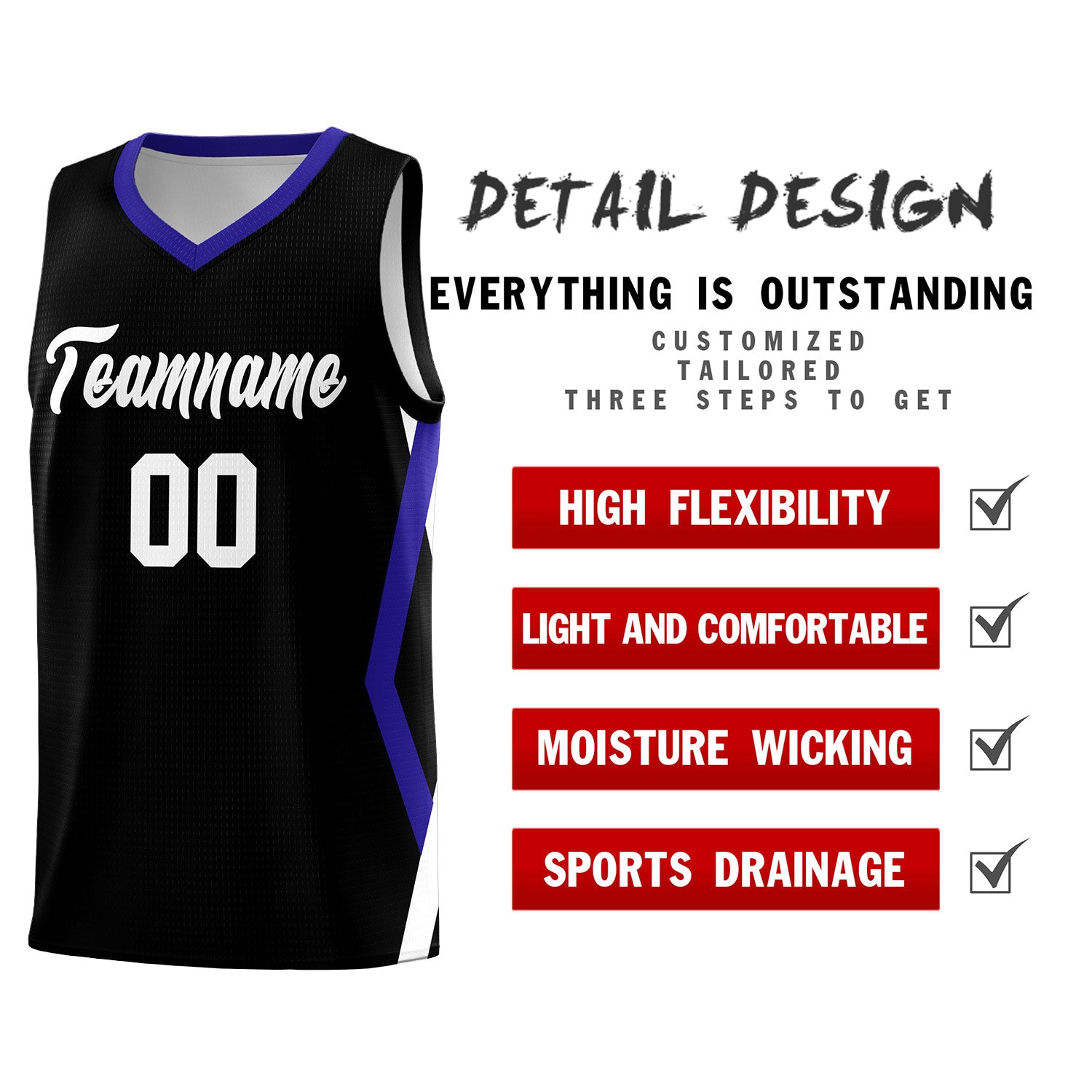 Custom Black Side Rhombus Graffiti Pattern Sets Basketball Jersey
