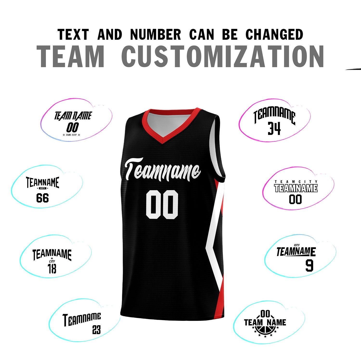 Custom Black Side Rhombus Graffiti Pattern Sets Basketball Jersey