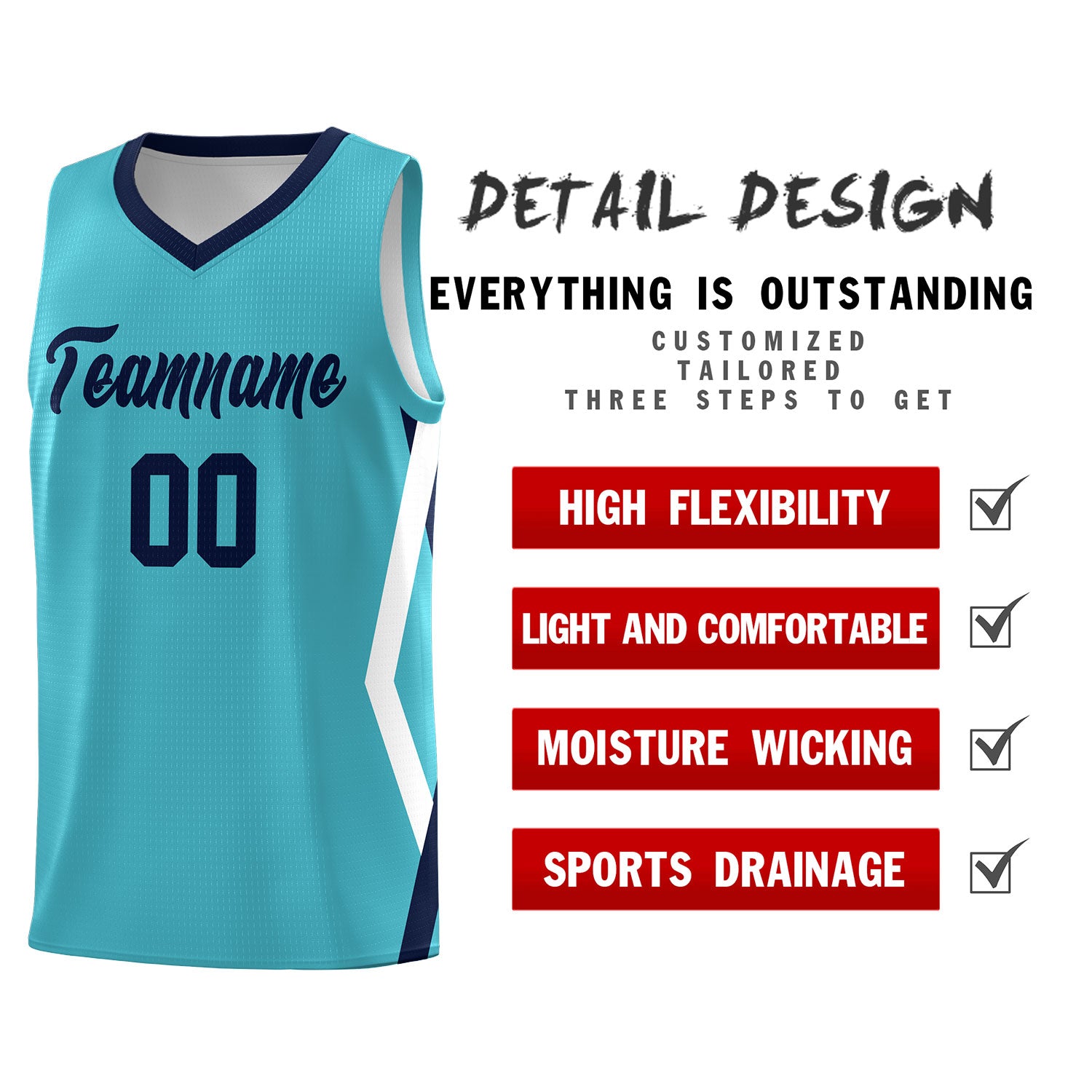 Custom Sky Blue Side Rhombus Graffiti Pattern Sets Basketball Jersey