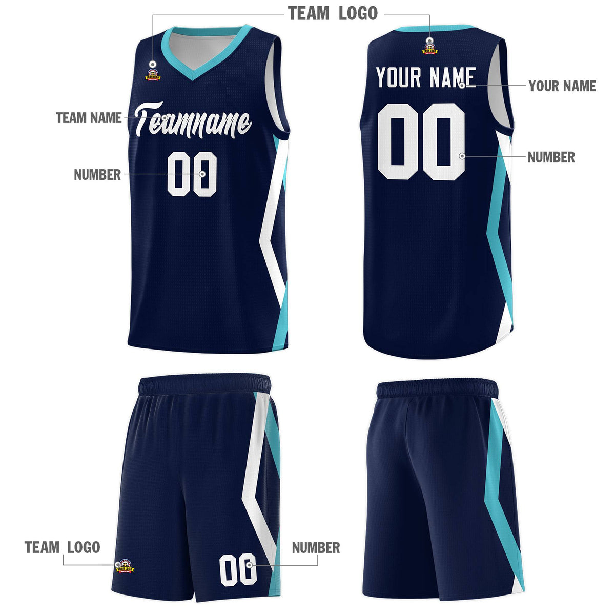 Custom Navy Side Rhombus Graffiti Pattern Sets Basketball Jersey