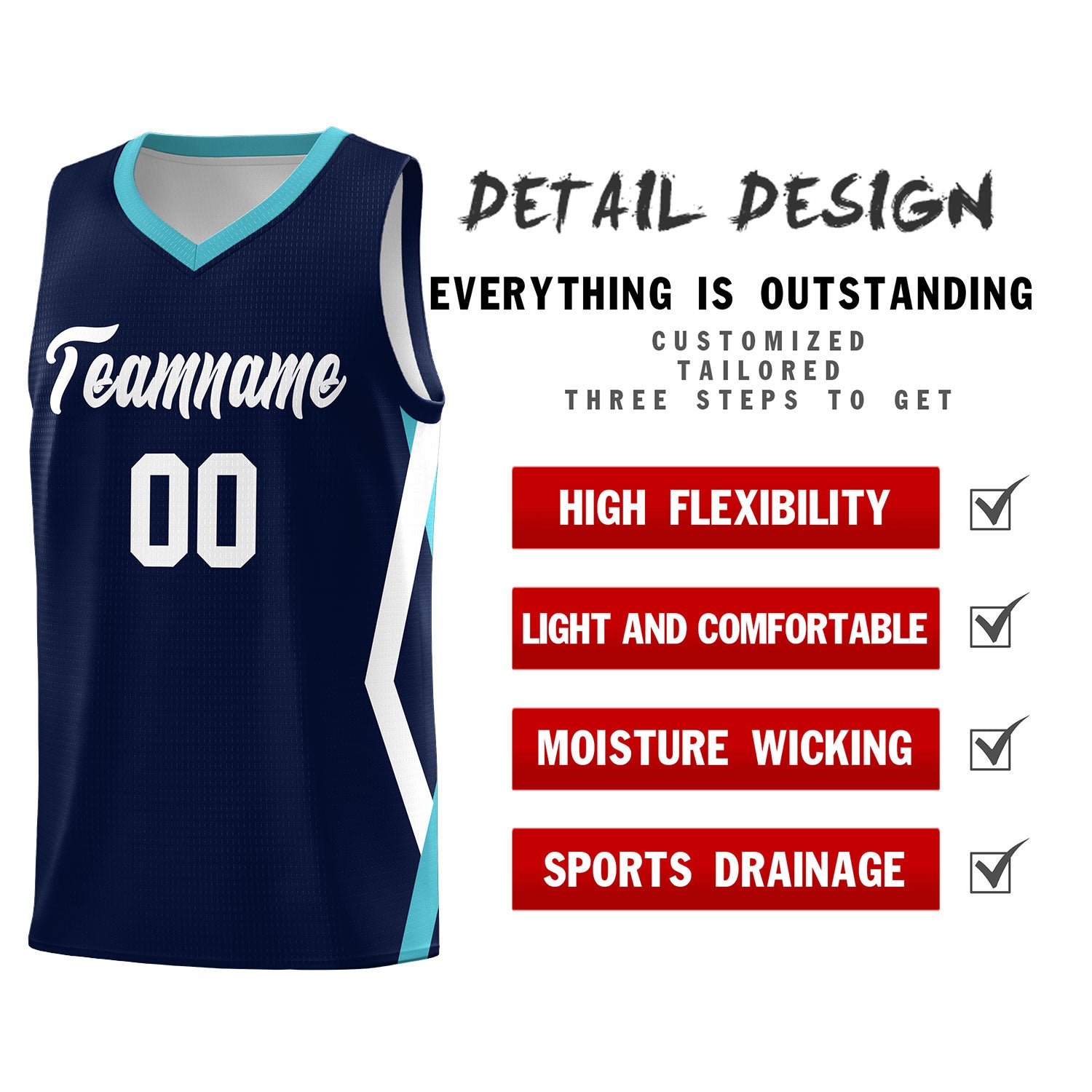 Custom Navy Side Rhombus Graffiti Pattern Sets Basketball Jersey