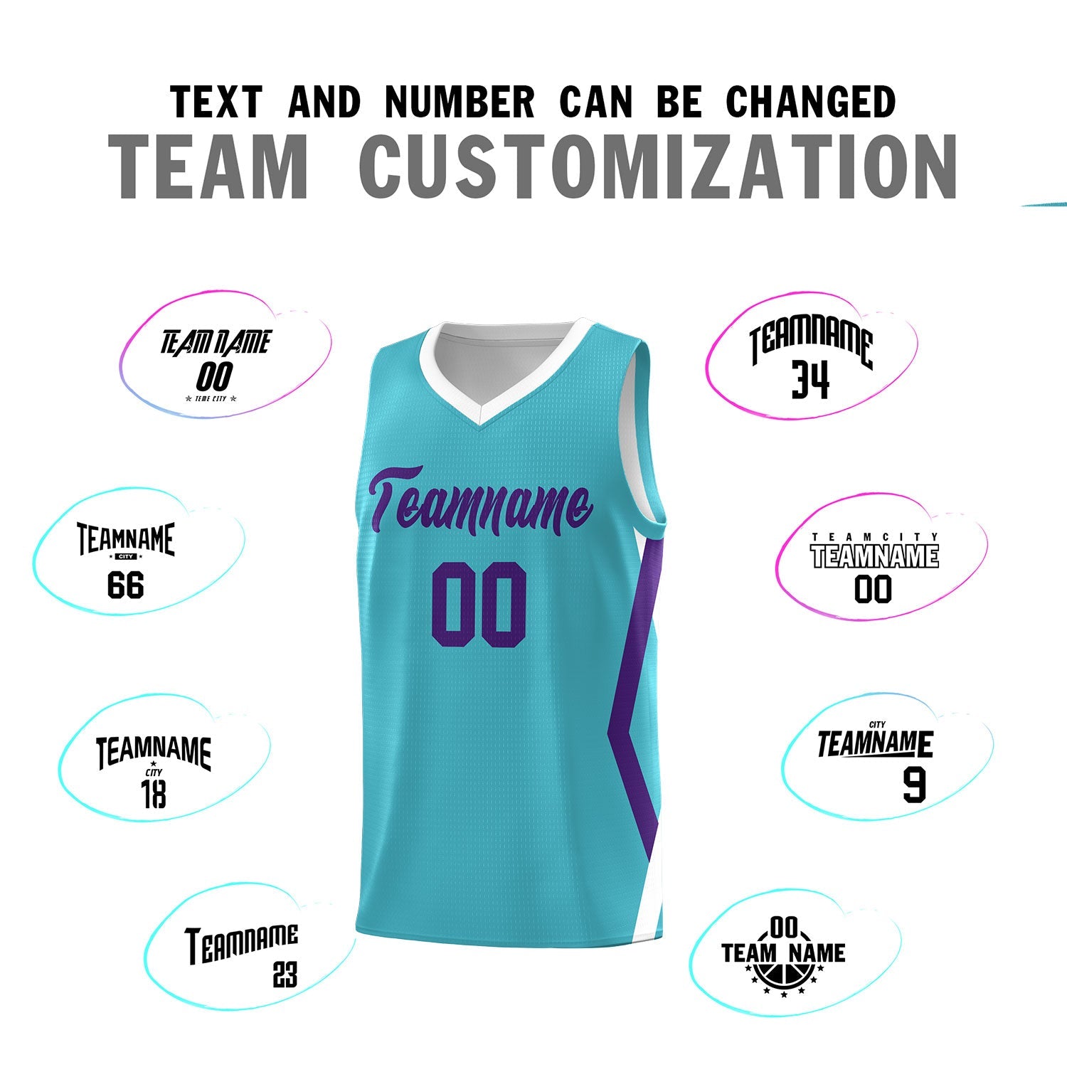 Custom Sky Blue Side Rhombus Graffiti Pattern Sets Basketball Jersey