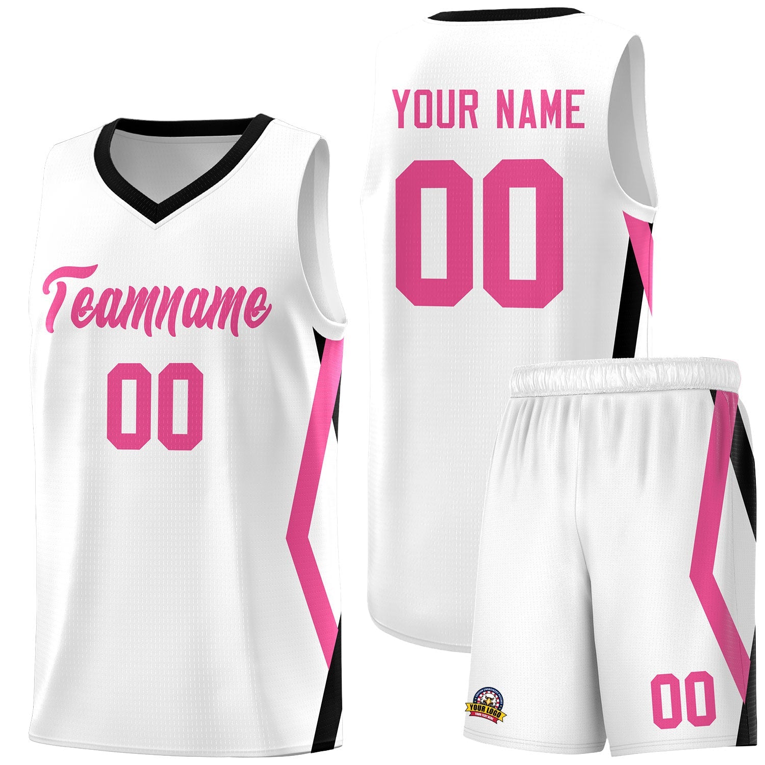 Custom White Side Rhombus Graffiti Pattern Sets Basketball Jersey
