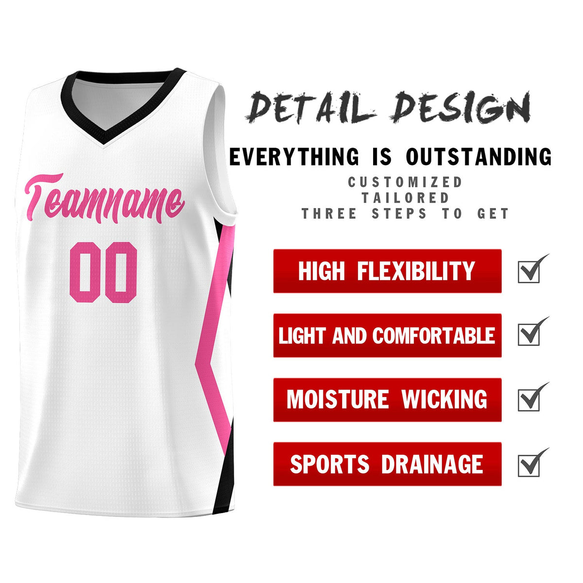 Custom White Side Rhombus Graffiti Pattern Sets Basketball Jersey