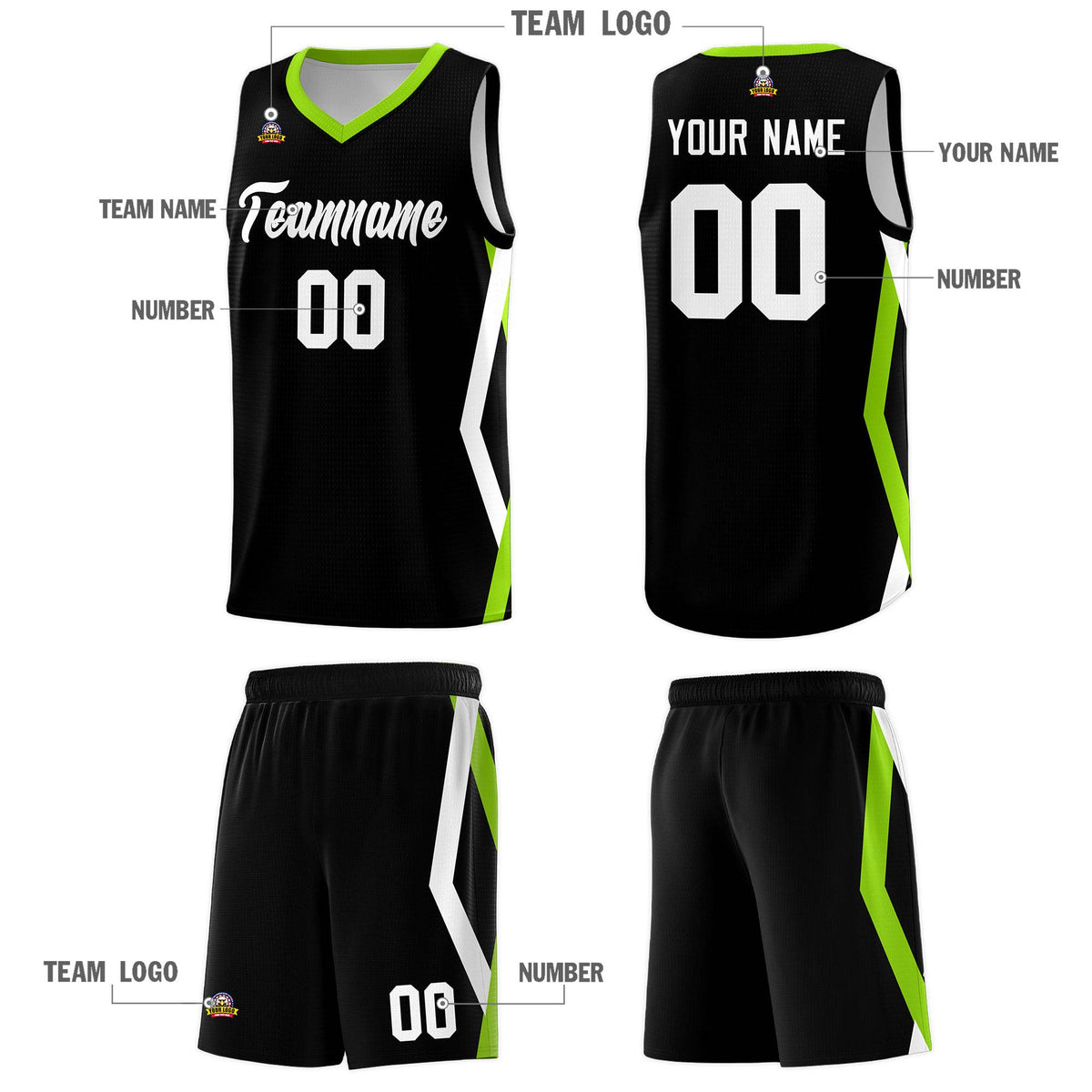 Custom Black Side Rhombus Graffiti Pattern Sets Basketball Jersey