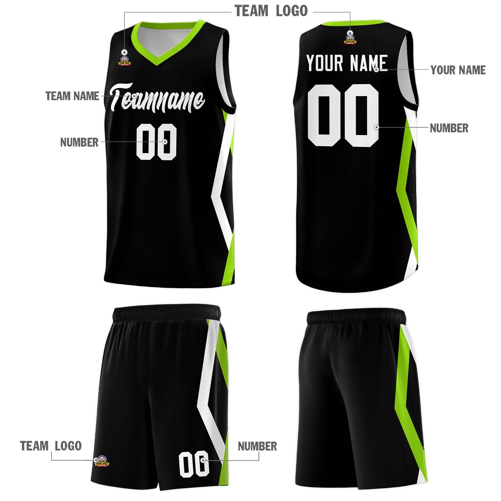 Custom Black Side Rhombus Graffiti Pattern Sets Basketball Jersey