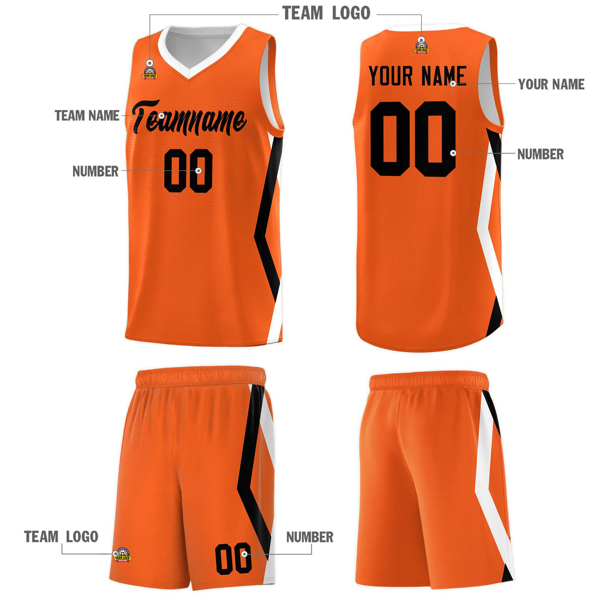 Custom Orange Side Rhombus Graffiti Pattern Sets Basketball Jersey