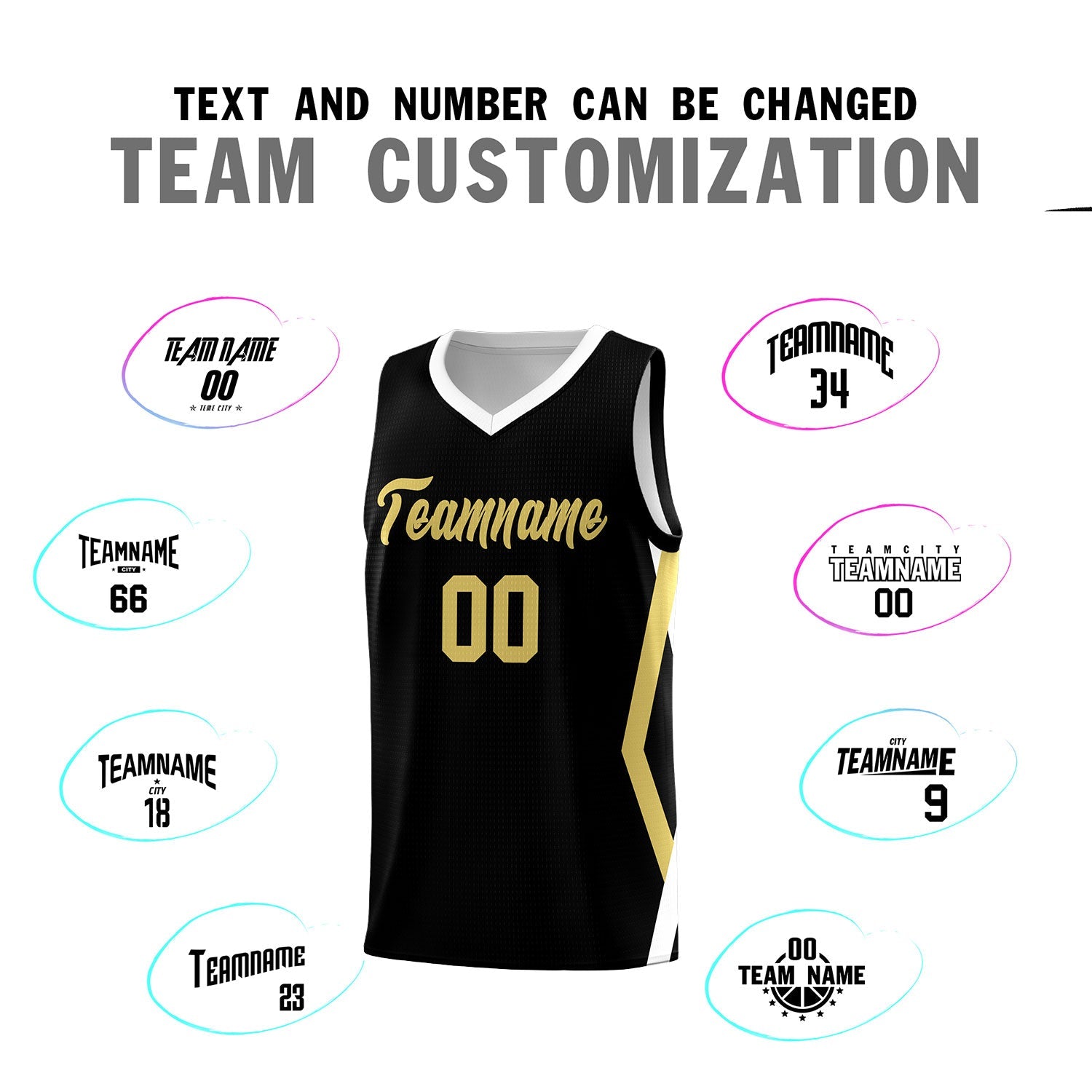 Custom Black Side Rhombus Graffiti Pattern Sets Basketball Jersey
