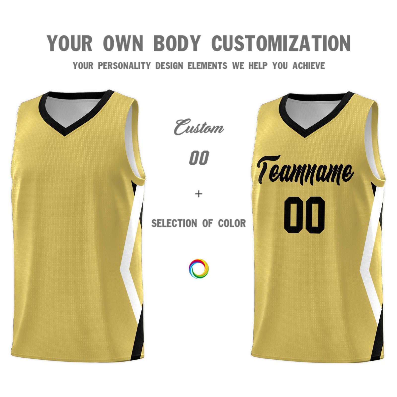 Custom Old Gold Side Rhombus Graffiti Pattern Sets Basketball Jersey