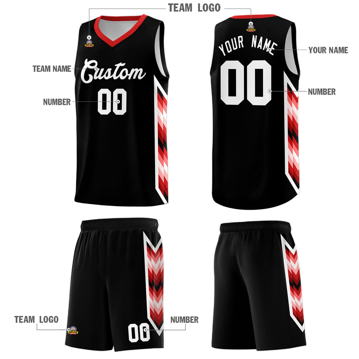 Custom Black Mosaic Gradient Fashion Sports Uniform Basketball Jersey