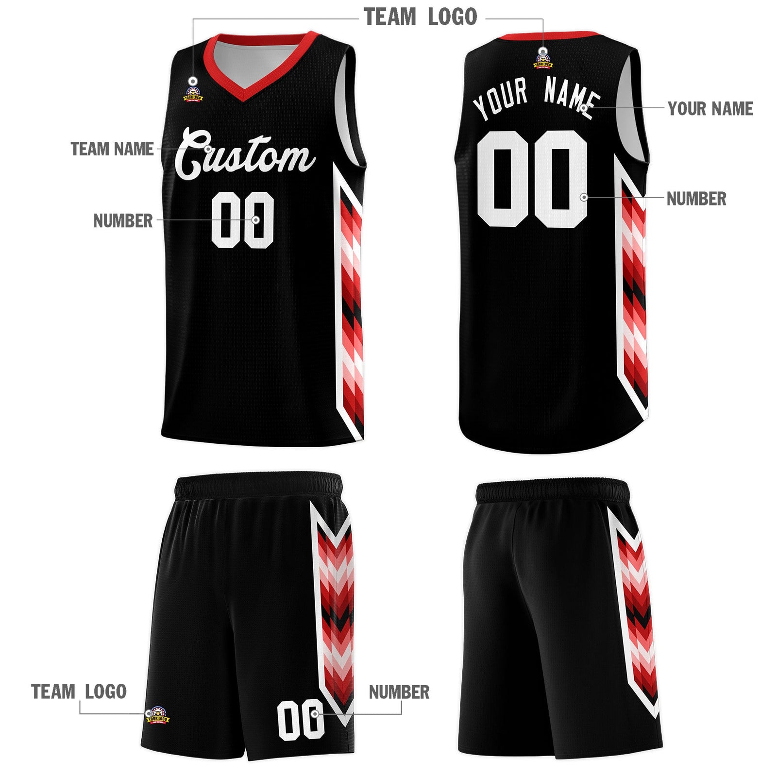 Custom Black Mosaic Gradient Fashion Sports Uniform Basketball Jersey