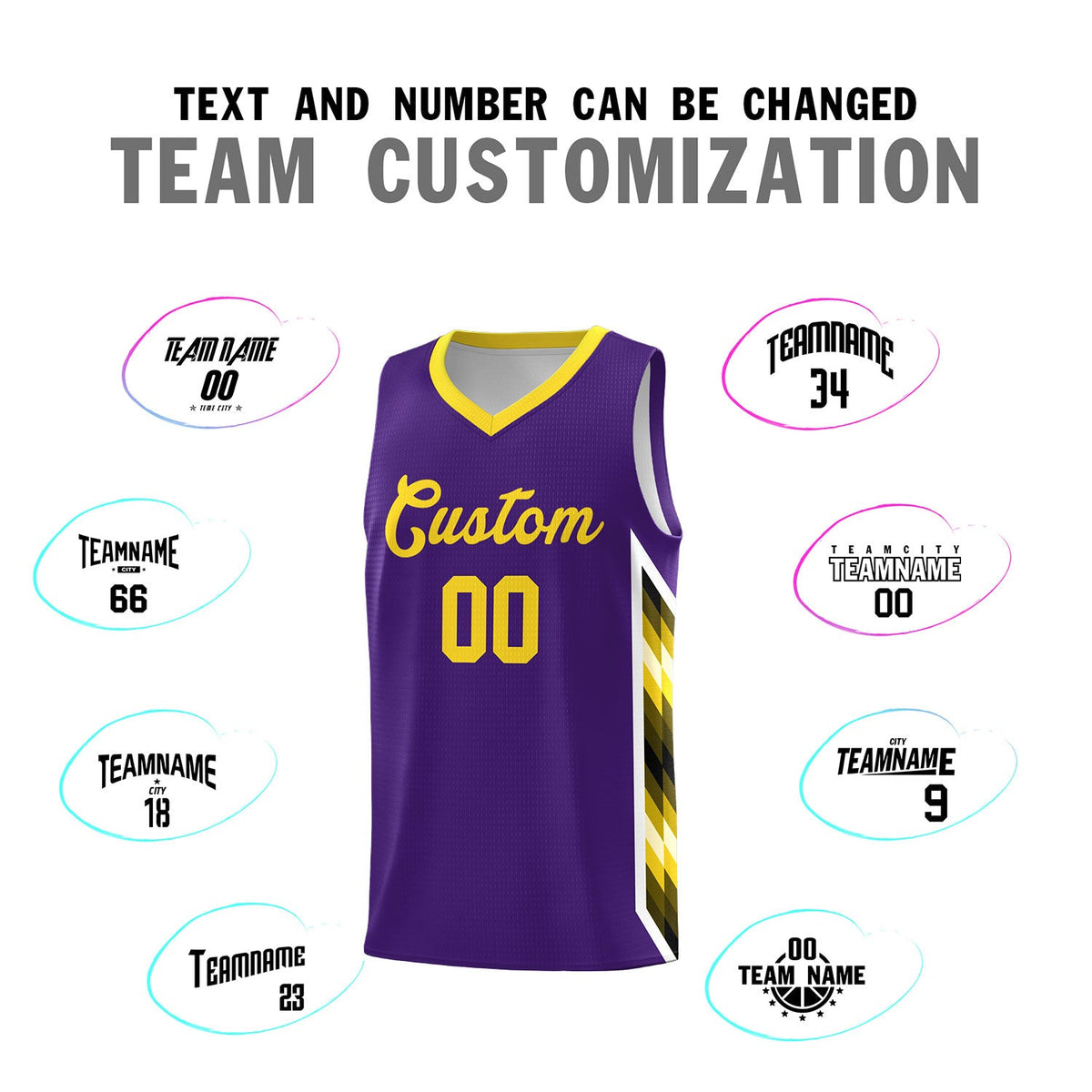 Custom Purple Mosaic Gradient Fashion Sports Uniform Basketball Jersey