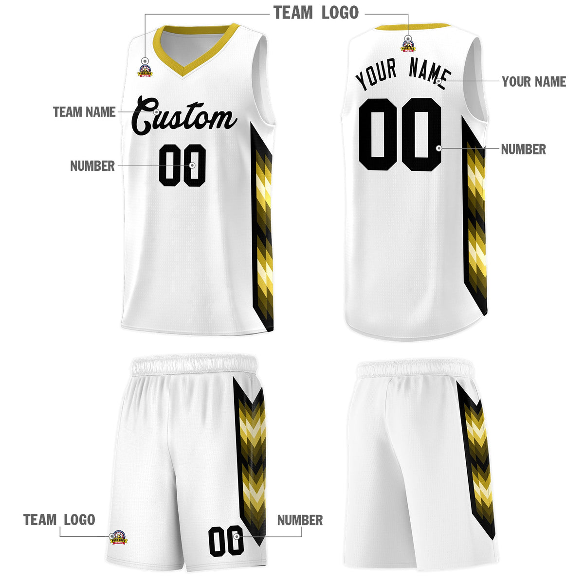 Custom White Mosaic Gradient Fashion Sports Uniform Basketball Jersey