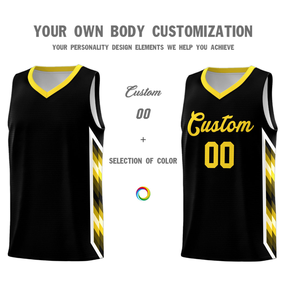Custom Black Mosaic Gradient Fashion Sports Uniform Basketball Jersey