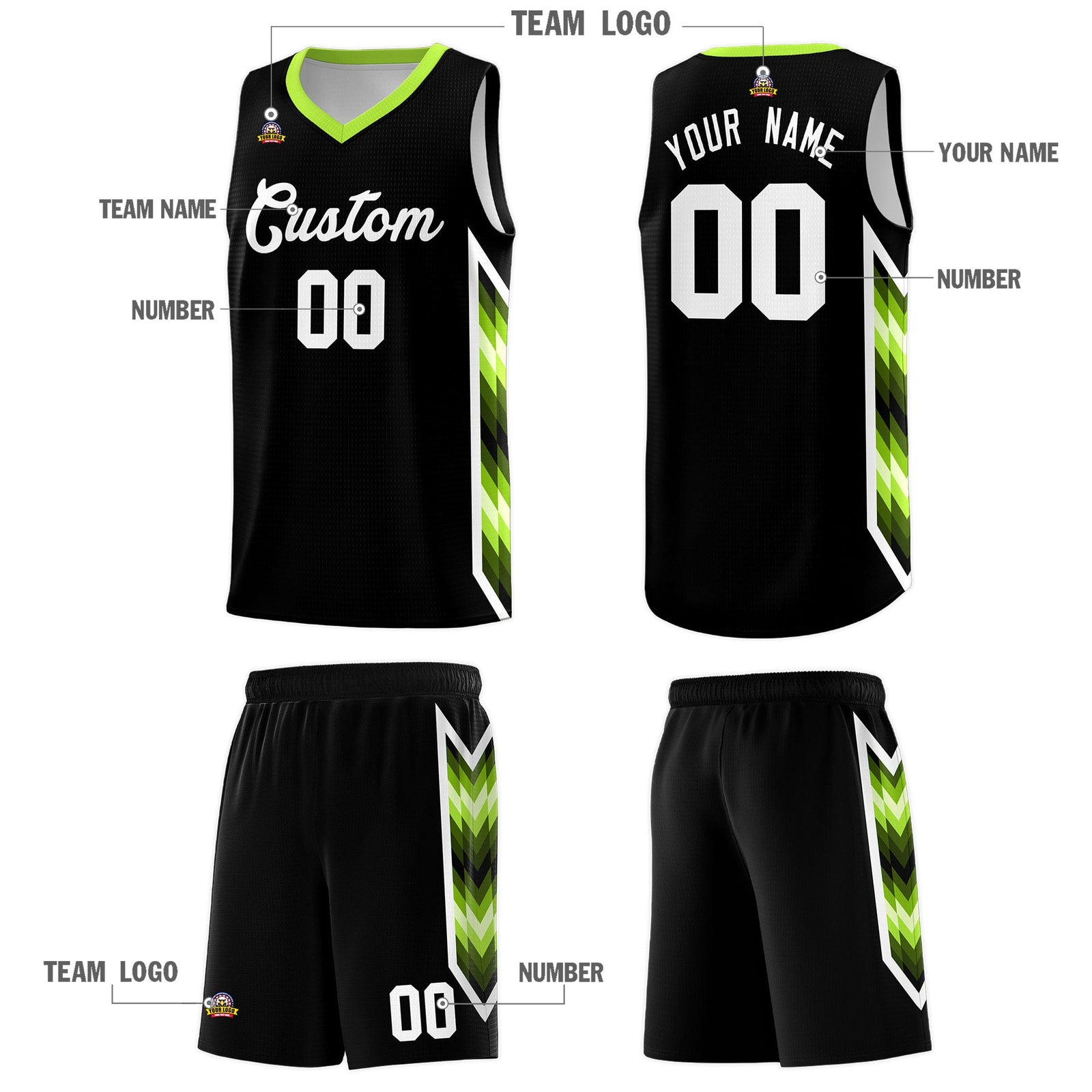 Custom Black Mosaic Gradient Fashion Sports Uniform Basketball Jersey