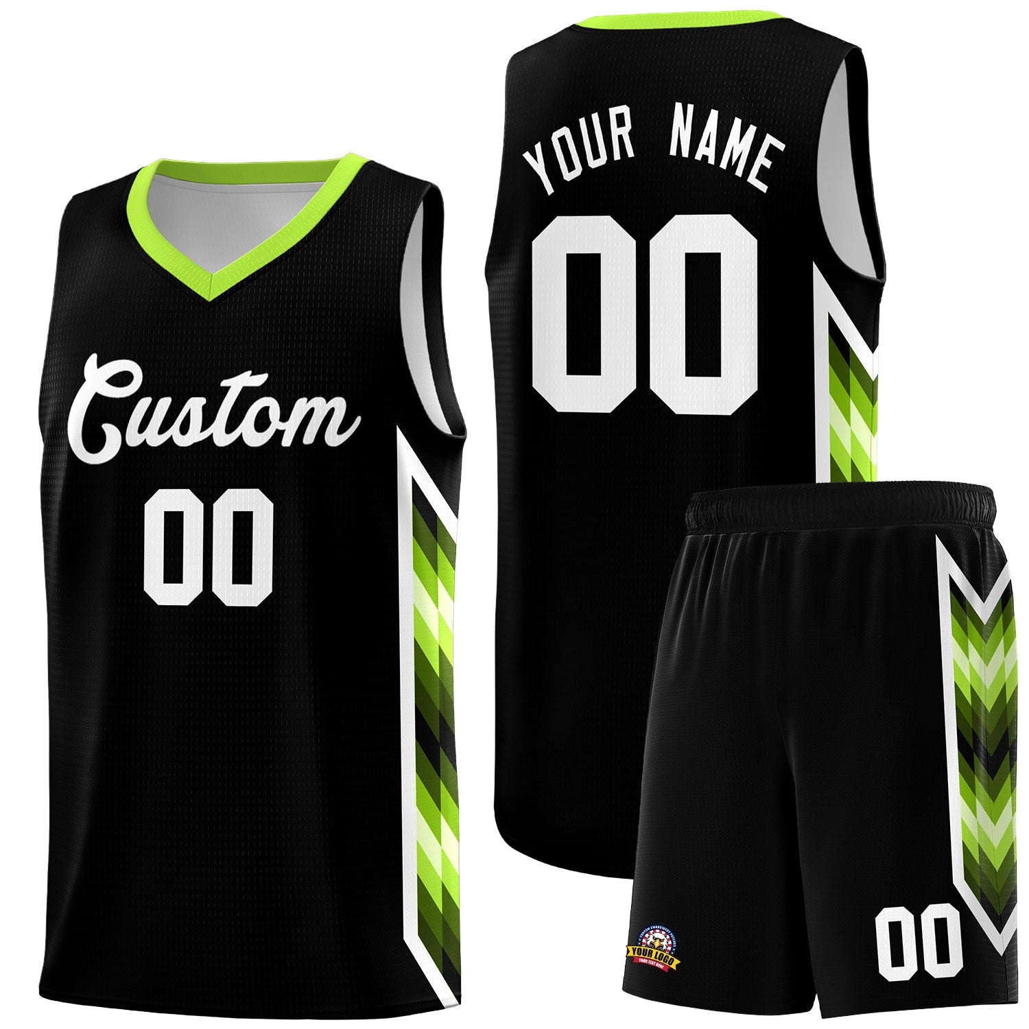 Custom Black Mosaic Gradient Fashion Sports Uniform Basketball Jersey