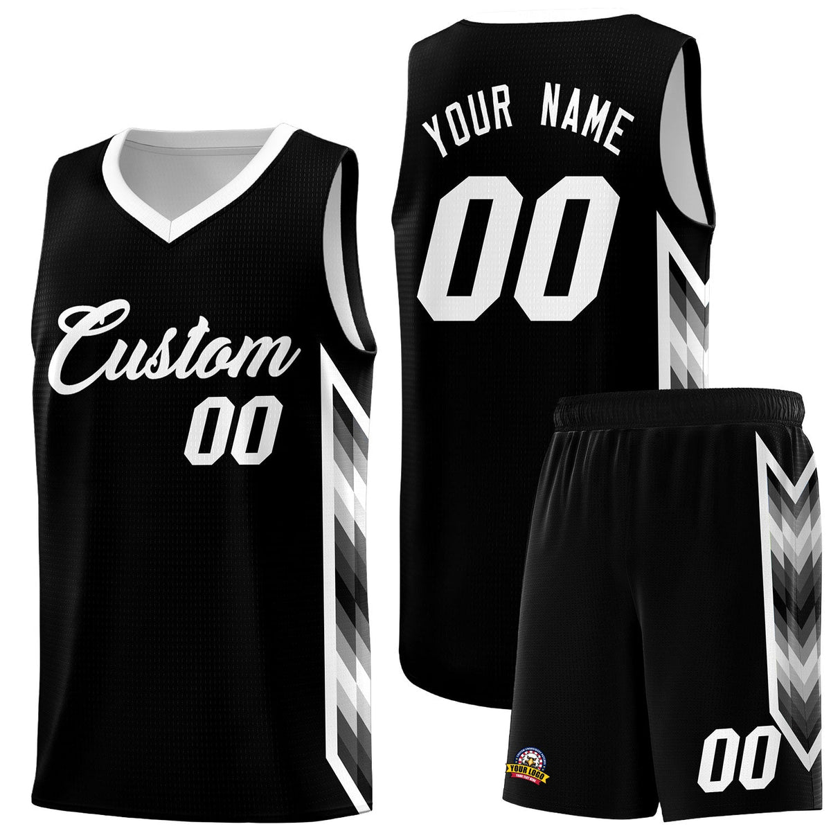 Custom White Mosaic Gradient Fashion Sports Uniform Basketball Jersey
